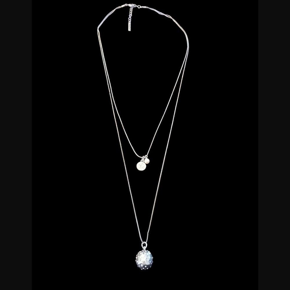 Vantel Pearls Double Layered Natural Pearl Rhinestone Necklace 26.25"